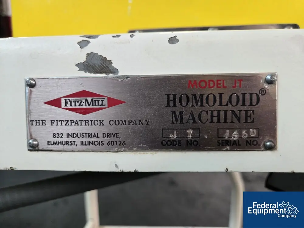 Homoloid Fitzpatrick #JT, Fitzmill, Stainless Steel, 5 HP, 460 V., gravity feed - Image 2