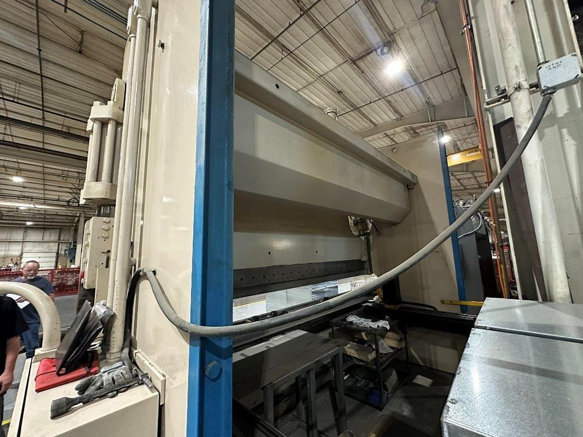 350 Ton, Cincinnati #PF350-12, CNC press brake, 14' overall, 150" between housing, 16" stroke, pedestal - Image 3