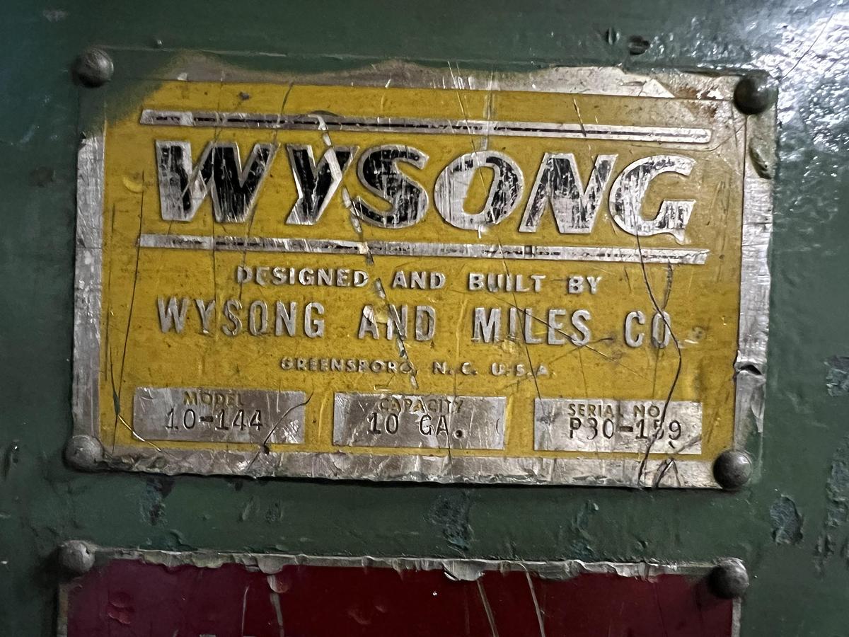 10 gauge x 12' Wysong #10-144, mechanical shear, 36" power back gauge with digital read out, 15 HP, 55 SPM - Image 7