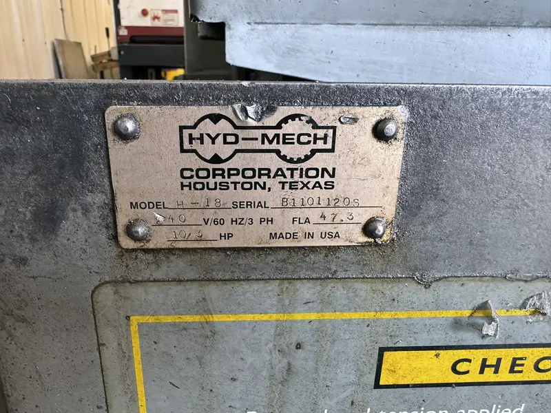 Hyd-Mech #H-18, horizontal band saws, 50-350 SFM, 34" automatic multi-indexing, 10 HP - Image 7
