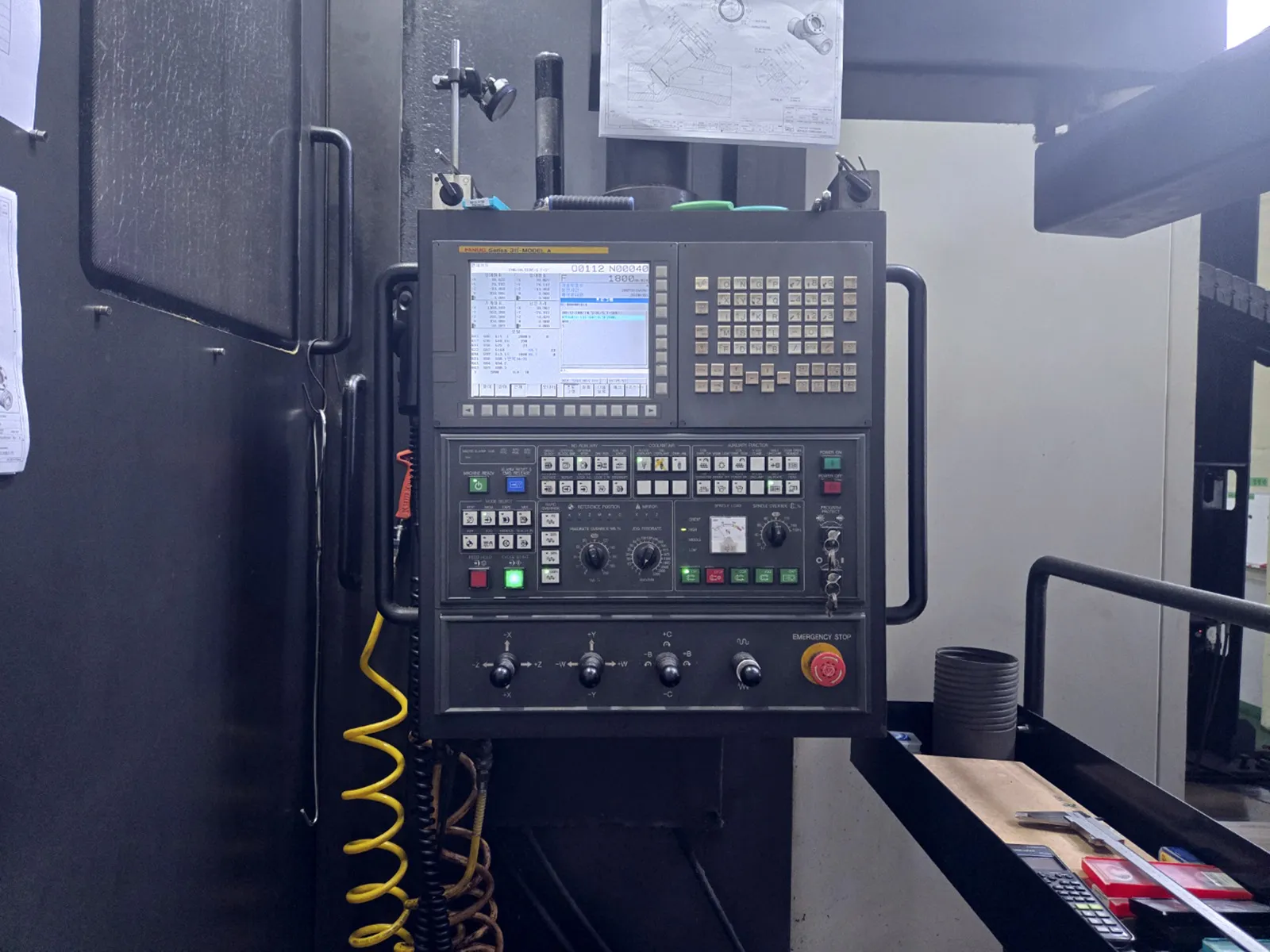 5.11" Daewoo Doosan #DBC130-II, horizontal boring mill table type, 90 automatic tool changer, 118" X, 88.5"Y - Image 4
