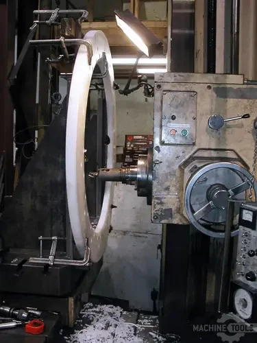 3.94" Nomura #B100SR, horizontal boring mill table type, 26" spindle travel, 3-Axis digital read out, 1982 - Image 6