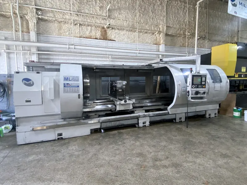 Milltronics #ML-40/160, CNC lathe, 39.7" swing, 31" chuck, 3-jaw, 14" bore, 160" centers, A2-20, 12 turret - Image 1