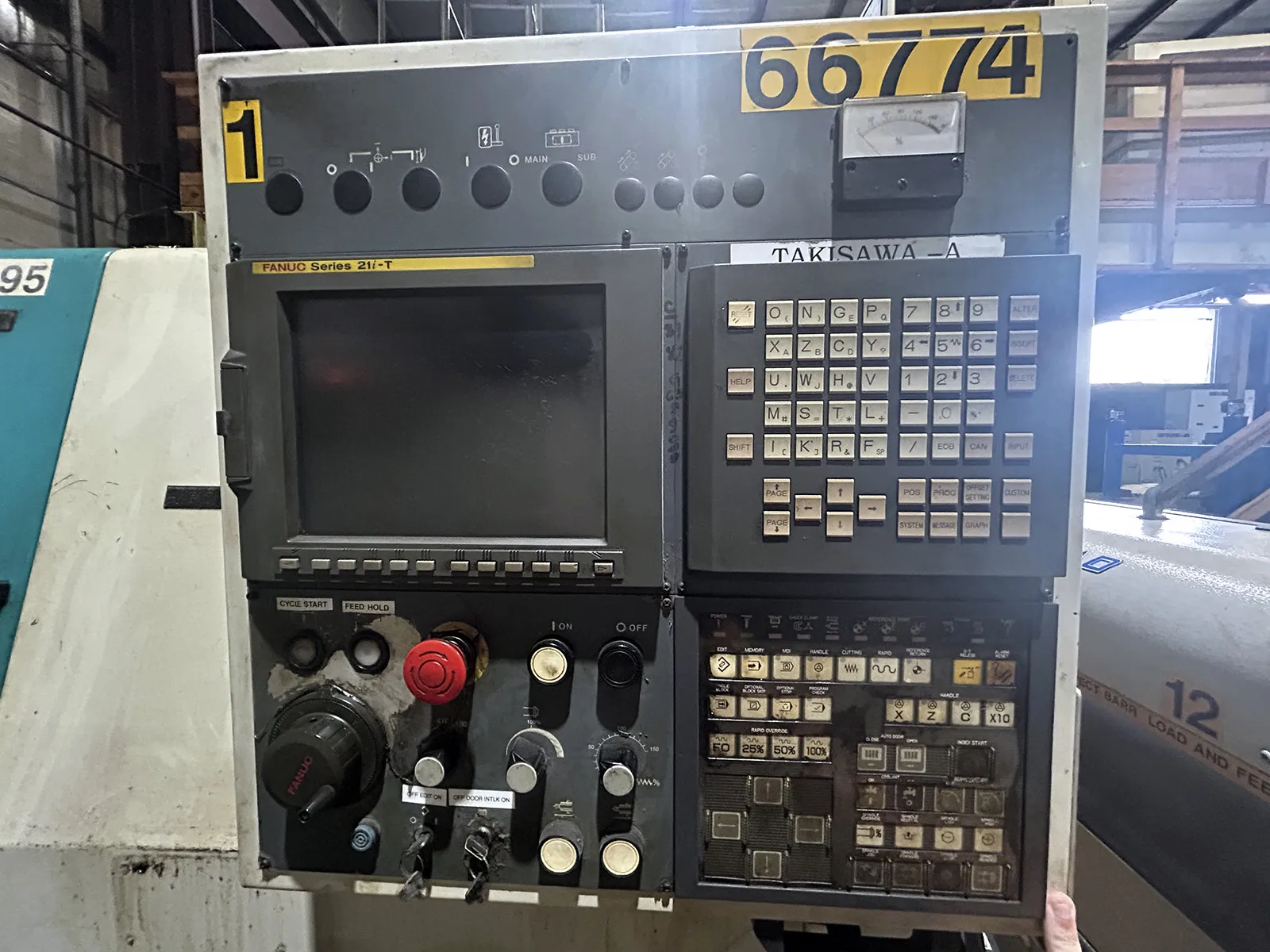 Takisawa #EX-110, CNC lathe, 19.5" swing, 10" chuck, 3" bar, 15.75"dia., 28" lgth, A2-8, 12 turret, chip - Image 3
