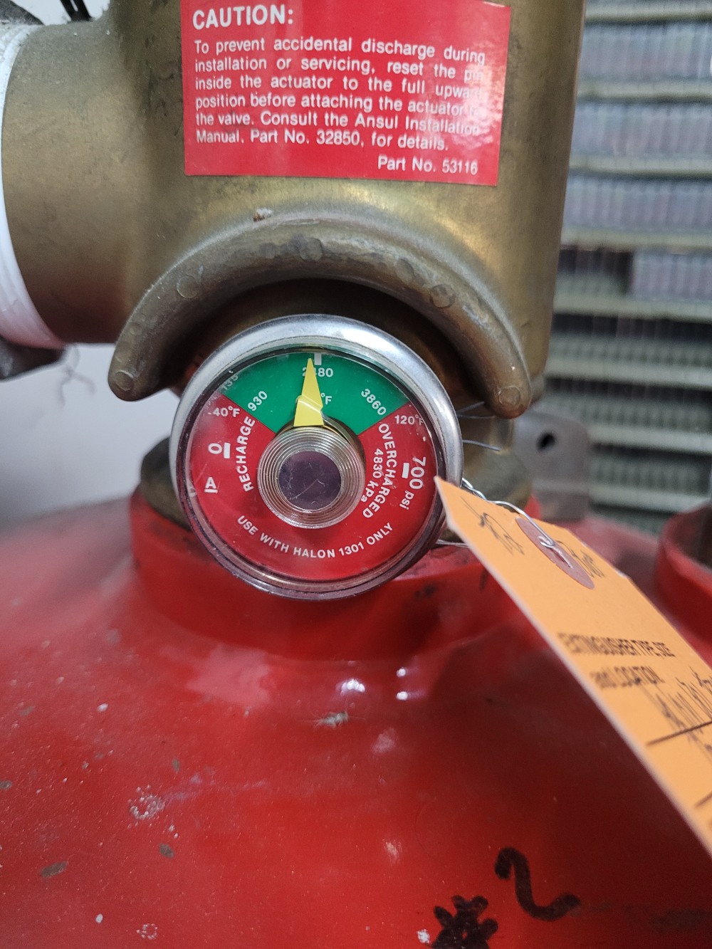 224 lbs, Ansul Halon #1301, Fire Suppression Cylinder - Image 3