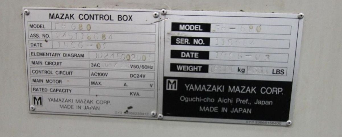 Mazak #FH-680, CNC horizontal machining center, 80 automatic tool changer, 41.9" X, 31.5" Y, 32.4" Z, 10000 - Image 4