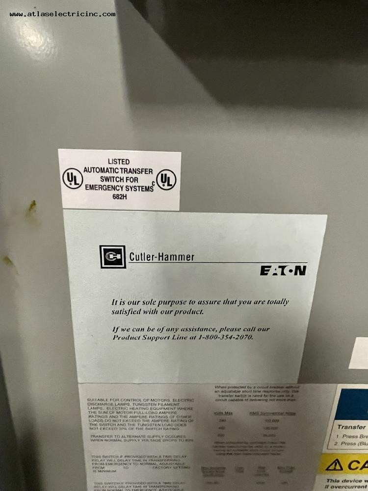 2500 Amp. Cutler Hammer, Automatic Transfer Switch N1 Enclosure Catalog Number ATVISPC3200XSU - Image 10