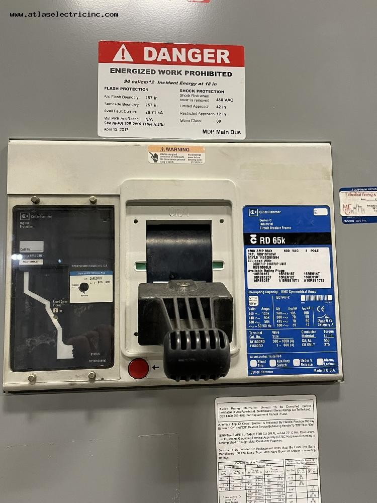 2000 Amps, Three Sections of Cutler Hammer #POW-R-LINE-C Switchboards & One automatic transfer switch - Image 4