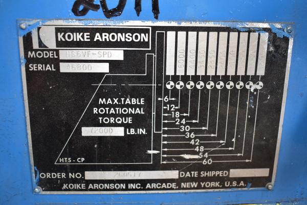 3 Ton, Koike Aronson #HS-6VF, Headstock w/Pandjiris B-60 Gripper Chuck, 48" x 48" Table, 50.25" centerline - Image 5