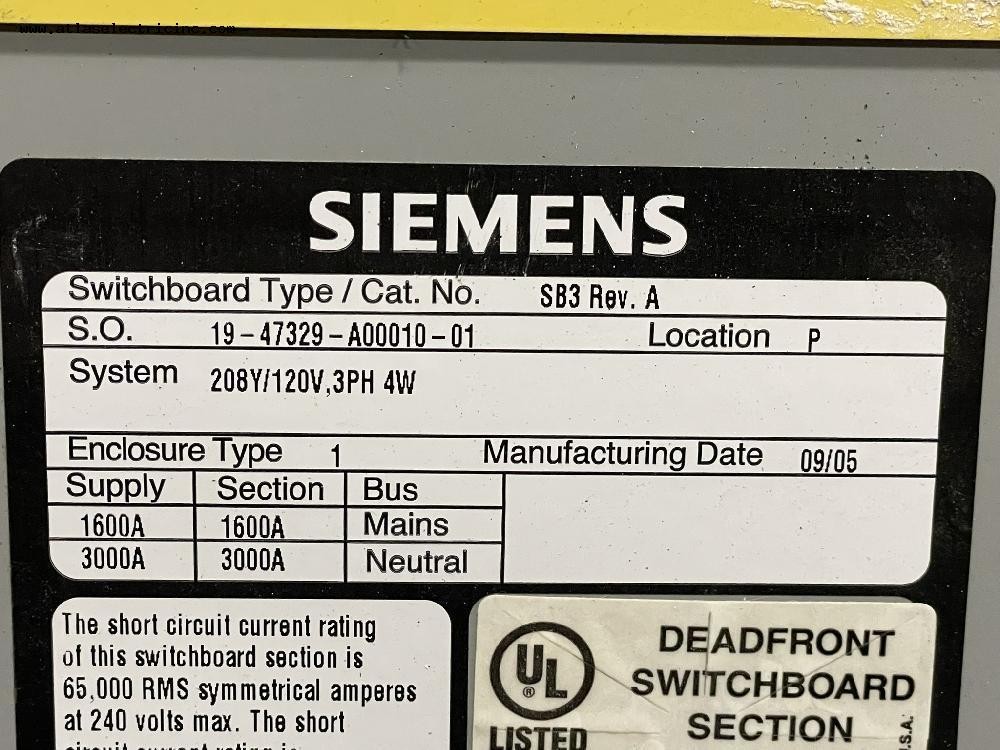 4000 Amps, Siemens #PCIL2002G-679F, 480Y/277 Volts 2000 AMP per section - Image 4