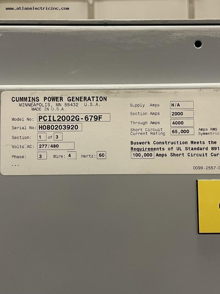 4000 Amps, Siemens #PCIL2002G-679F, 480Y/277 Volts 2000 AMP per section - Image 10