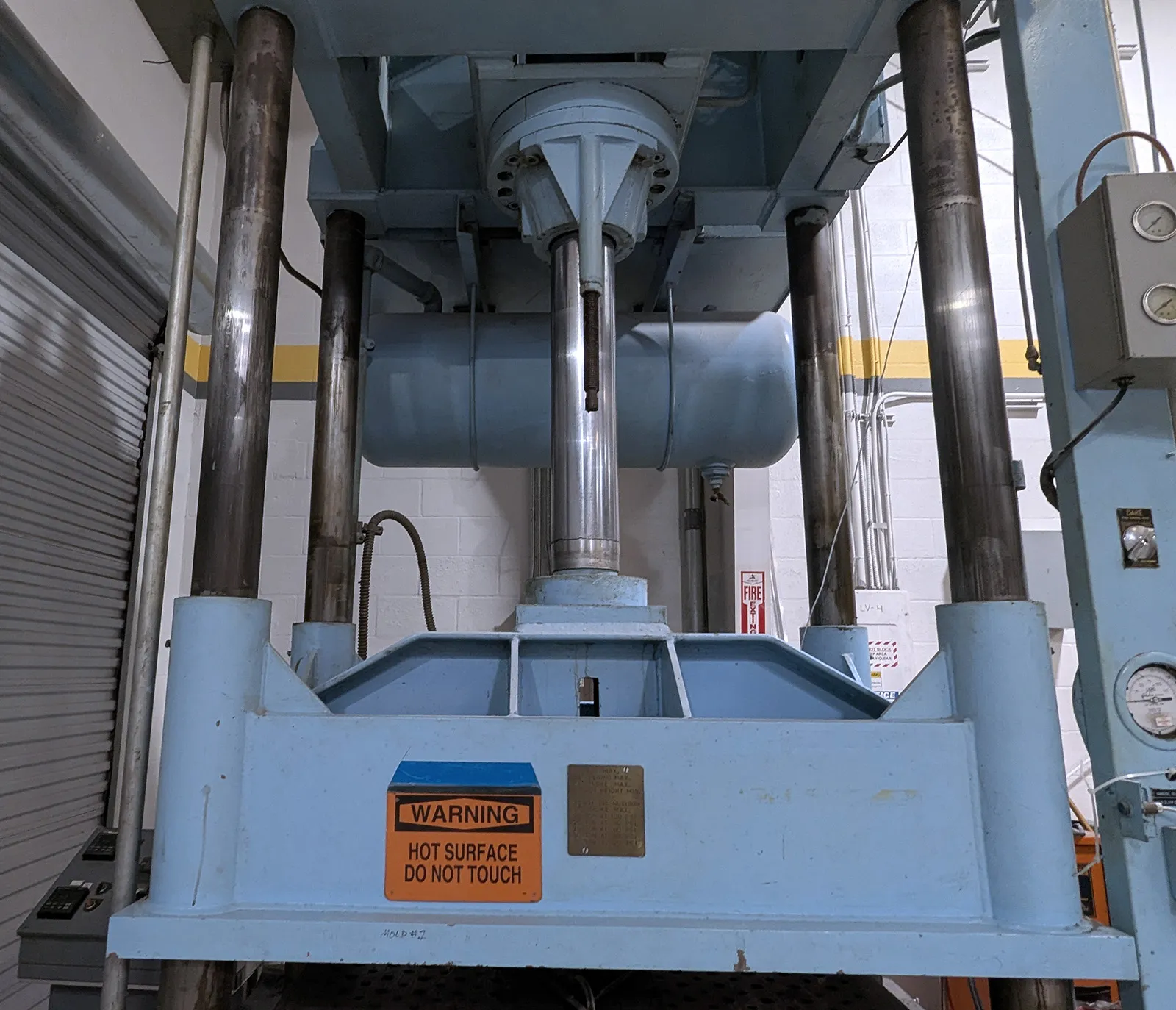 150 Ton, Dake #18-293, 4-post, hydraulic press, 28" stroke, 36" open, PLC Control, 1980 - Image 10