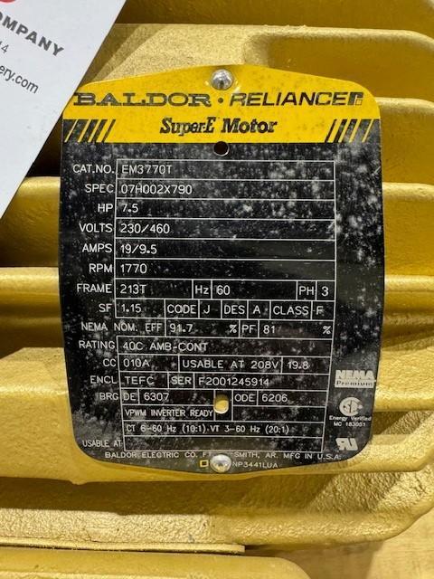 7.5 HP 1770 RPM Baldor #EM3770T, Frame 213T, 3ph, 230/460 Volts, TEFC, NEW - Image 3