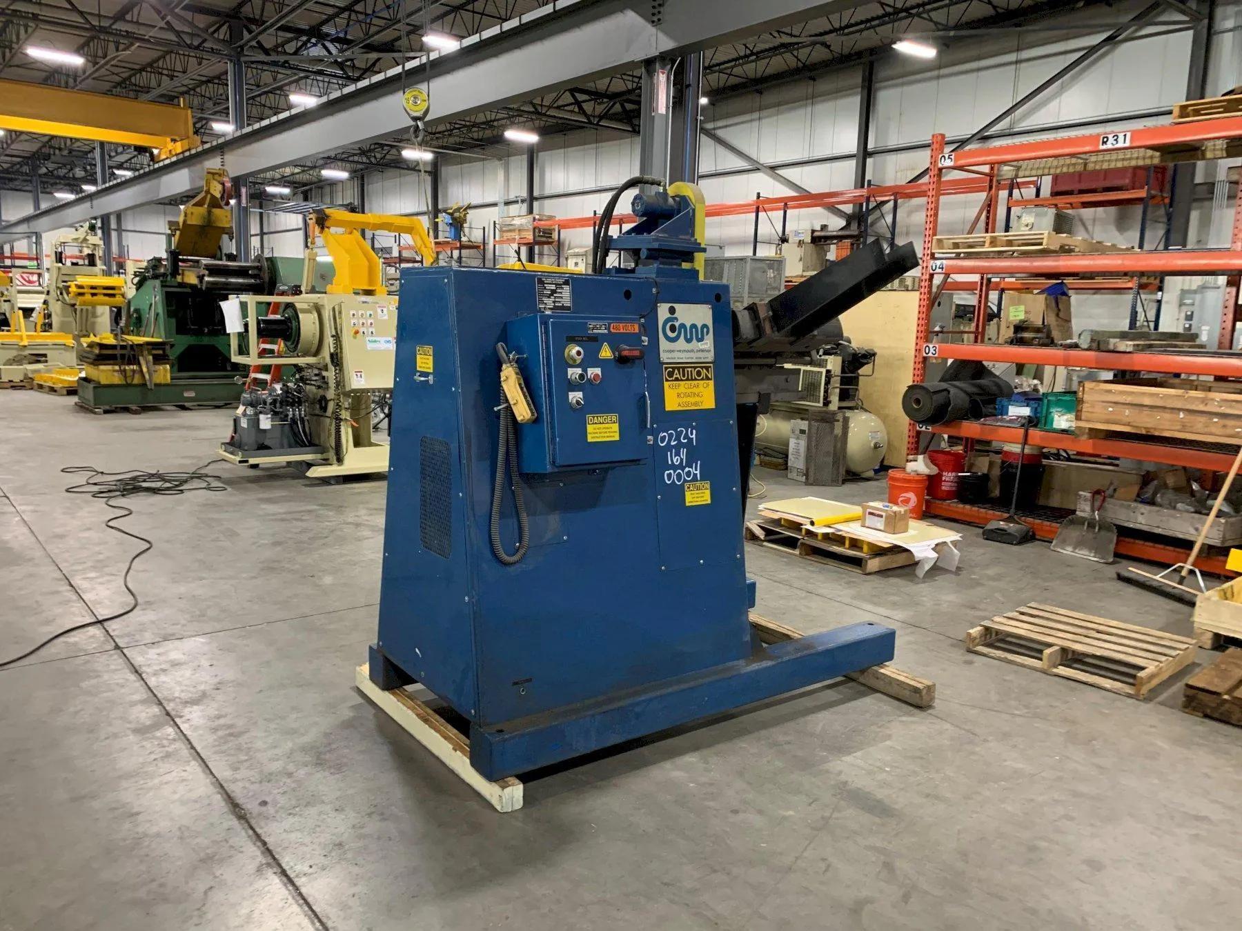 8000 lb. CWP #4RM-18, pull off coil reel, 18" W, 60" OD, 19.5"-24.5"ID, 3-leaf mandrel - Image 1