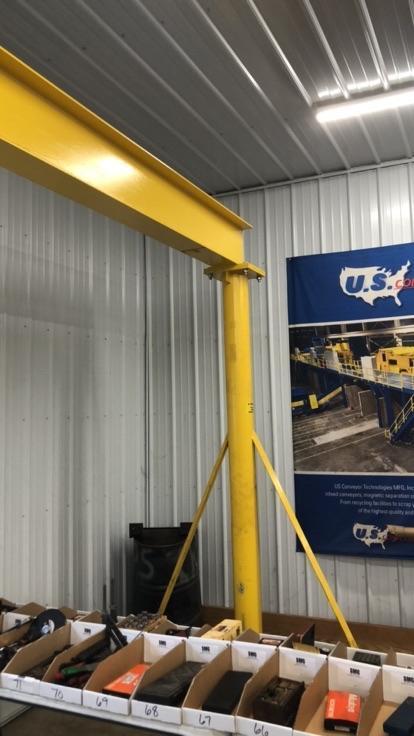 1 Ton, Dearborn, Free Standing Crane, 8'10"H, 8" casters, 26' 6" I-Beam - Image 2