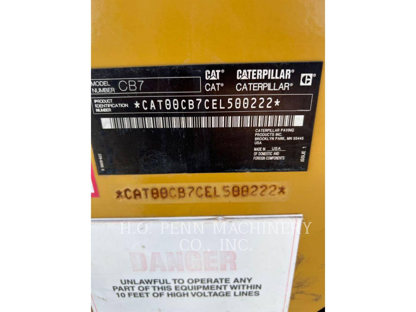 Other CB7, Compactor, 1136 hours, S/N: EL500222, 2018 - Image 6