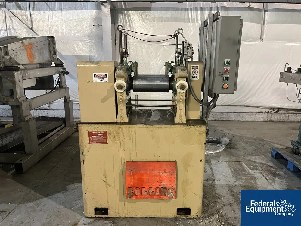 6" x 13" Bolling, Two Roll Mill, manual adj., on stand - Image 1