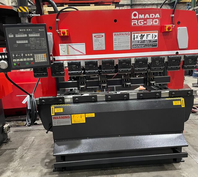 55 Ton, Amada #RG-50-EX-II, CNC press brake, 6.8'OA, 59.84" between housing, 3.937" stroke, 15.75" throat - Image 1