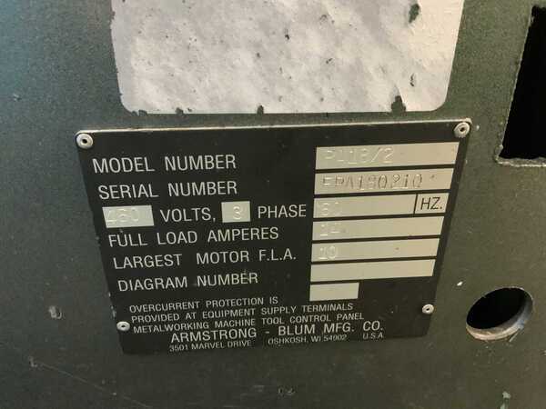 18" x 18" Armstrong Blum #Spartan-PA18/2, horizontal band saw, 15' x 1-1/2" x .050" blade, piece counter - Image 10