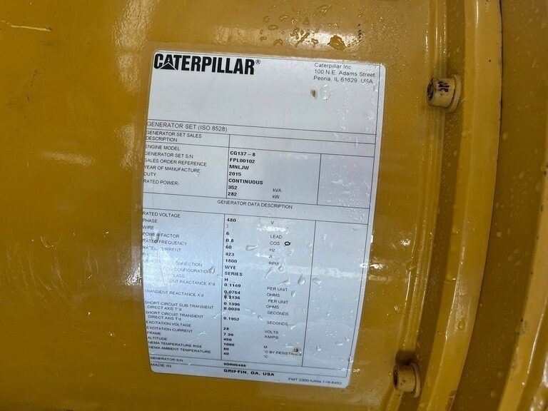 400 KW, Caterpillar SR4B 450 Frame, 480/277 Volts, Good Used - Image 3
