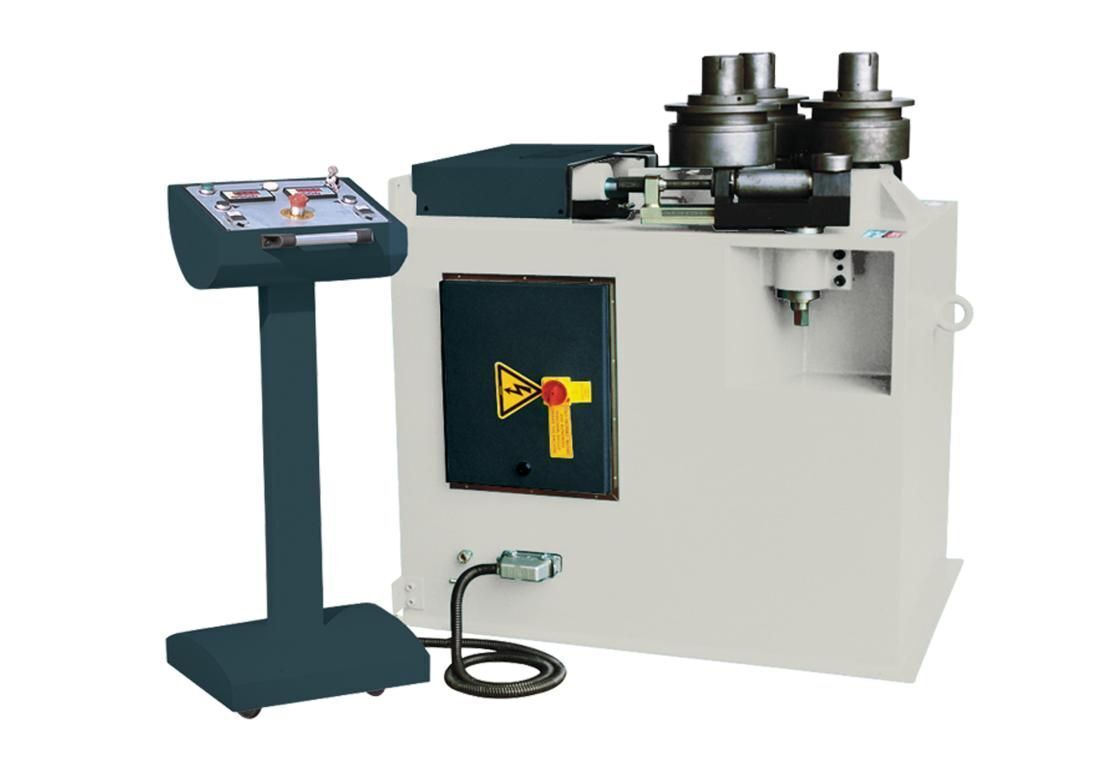 BMT #HPK-120, 3 roll Angle Rolls, 4.7" shaft, 13.8" diameter roll, 6.6-24.6 FPM, DROs, lateral guide rolls - Image 2