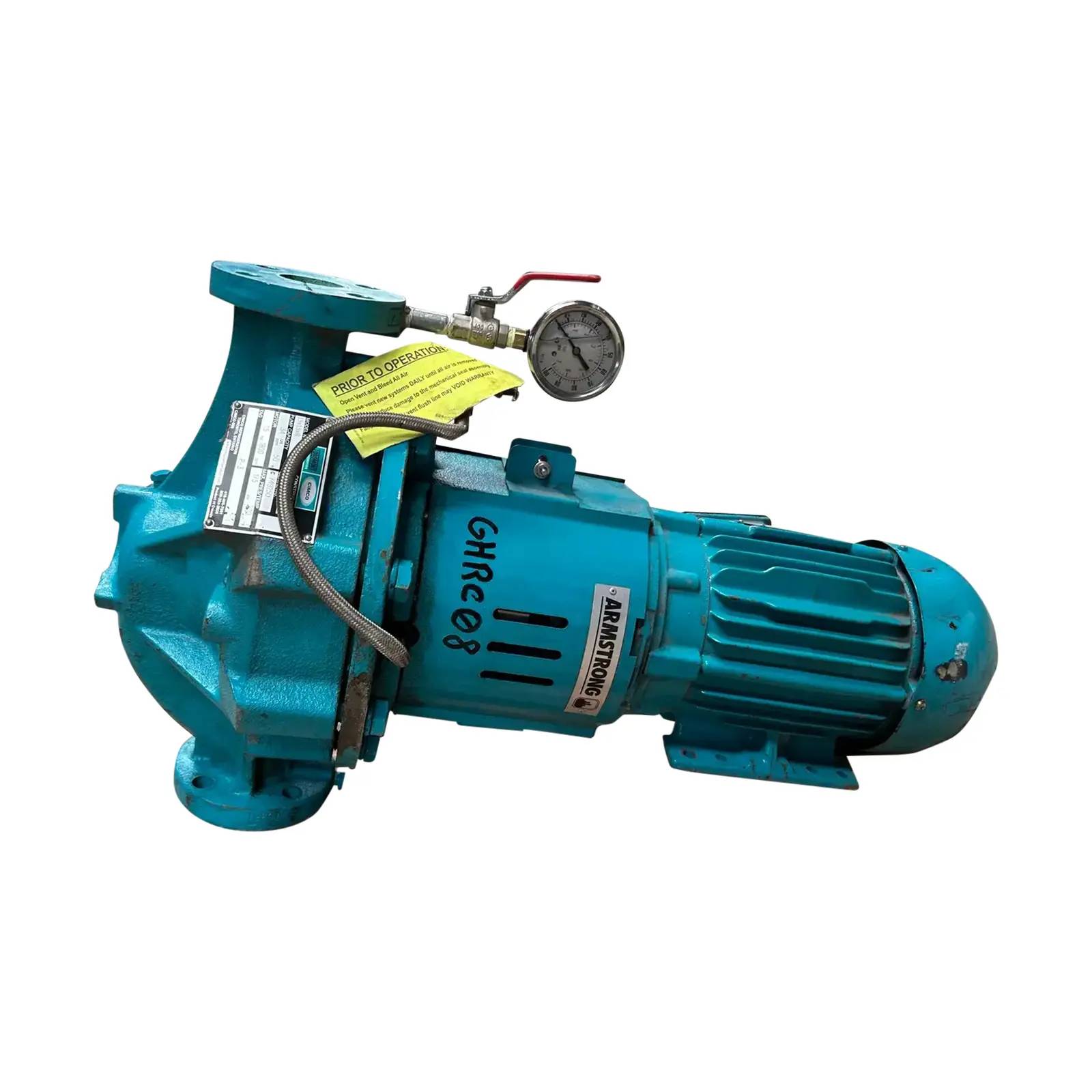34 GPM @ 50' TDH, Armstrong #1.5x1.5x8-4300TC, Centrifugal Pump, 1.5 HP, 1800 RPM, 175 psi, 200°F max. temp - Image 2