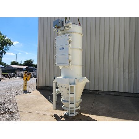 560 cfm Shick Esteve, tube-veyor circular filter receiver dust collector, 80 sq.ft., 8 bag filters - Image 3