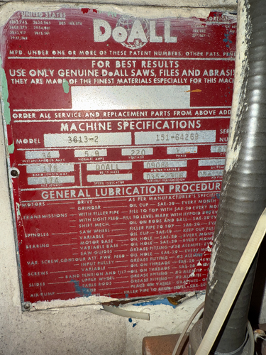 DoAll #3613-2, vertical band saw, 220 V., 3-phase, 175" blade length - Image 3
