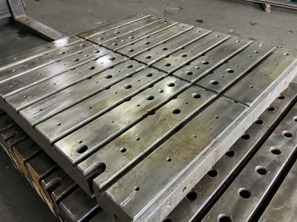 53-7/8" x 53-3/4" x 5-3/4" bolster plate, 8 T-slots - Image 2