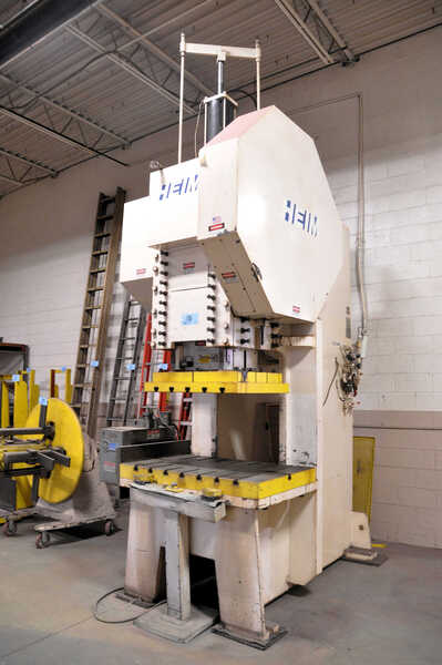 150 Ton, Heim #G1-150-18, back geared gap frame press, 6" stroke, 26" Shut Height, air clutch & brake, 2000 - Image 6