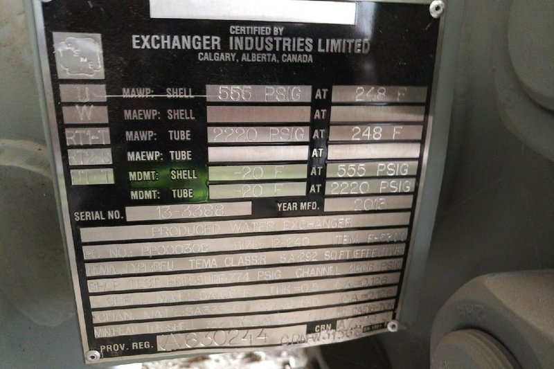 292 sq.ft., 555 psi shell, 2220 psi tube, Exchanger Industries #E-5300, Heat Exchanger, 12" Diameter, 272" L - Image 4