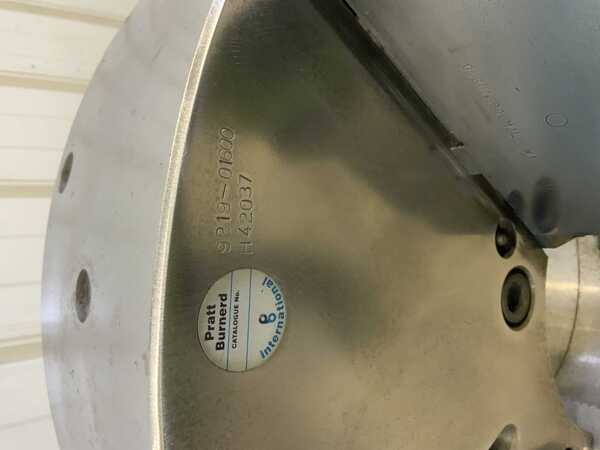 23.6" Pratt Burnerd, 3-jaw manual chuck, 6-3/4" thru hole, removable top jaws - Image 2