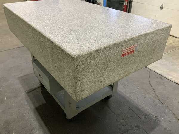 36" x 60" x 12" Mitutoyo, Granite surface plate, grade AA, roll around stand - Image 3