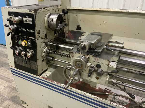 14" x 40" Acra #1440V, engine lathe, 8" swing over cross slide, inch/metric, 3-jaw 8" chuck, foot brake - Image 3