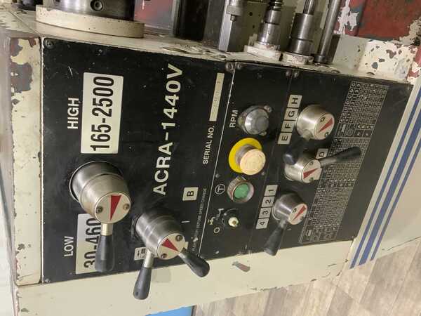 14" x 40" Acra #1440V, engine lathe, 8" swing over cross slide, inch/metric, 3-jaw 8" chuck, foot brake - Image 10