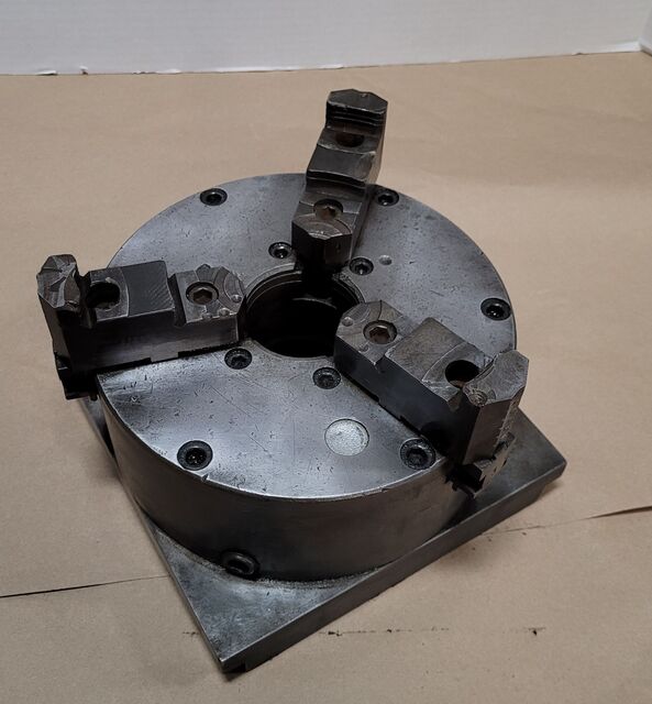 8" Buck #2083R, 3-jaw chuck, 1" center hole - Image 2