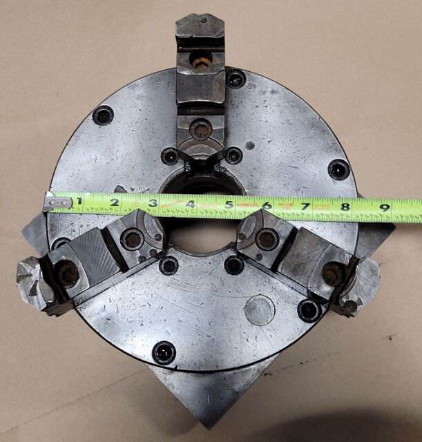 8" Buck #2083R, 3-jaw chuck, 1" center hole - Image 5