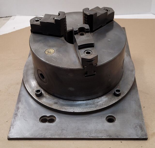 8" LeBlond, 3-jaw chuck, 14" x 10" x 4" angle plate - Image 1