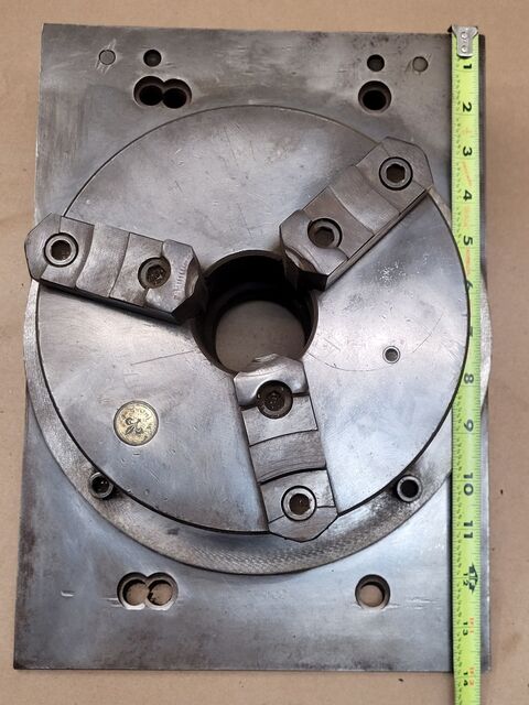 8" LeBlond, 3-jaw chuck, 14" x 10" x 4" angle plate - Image 9