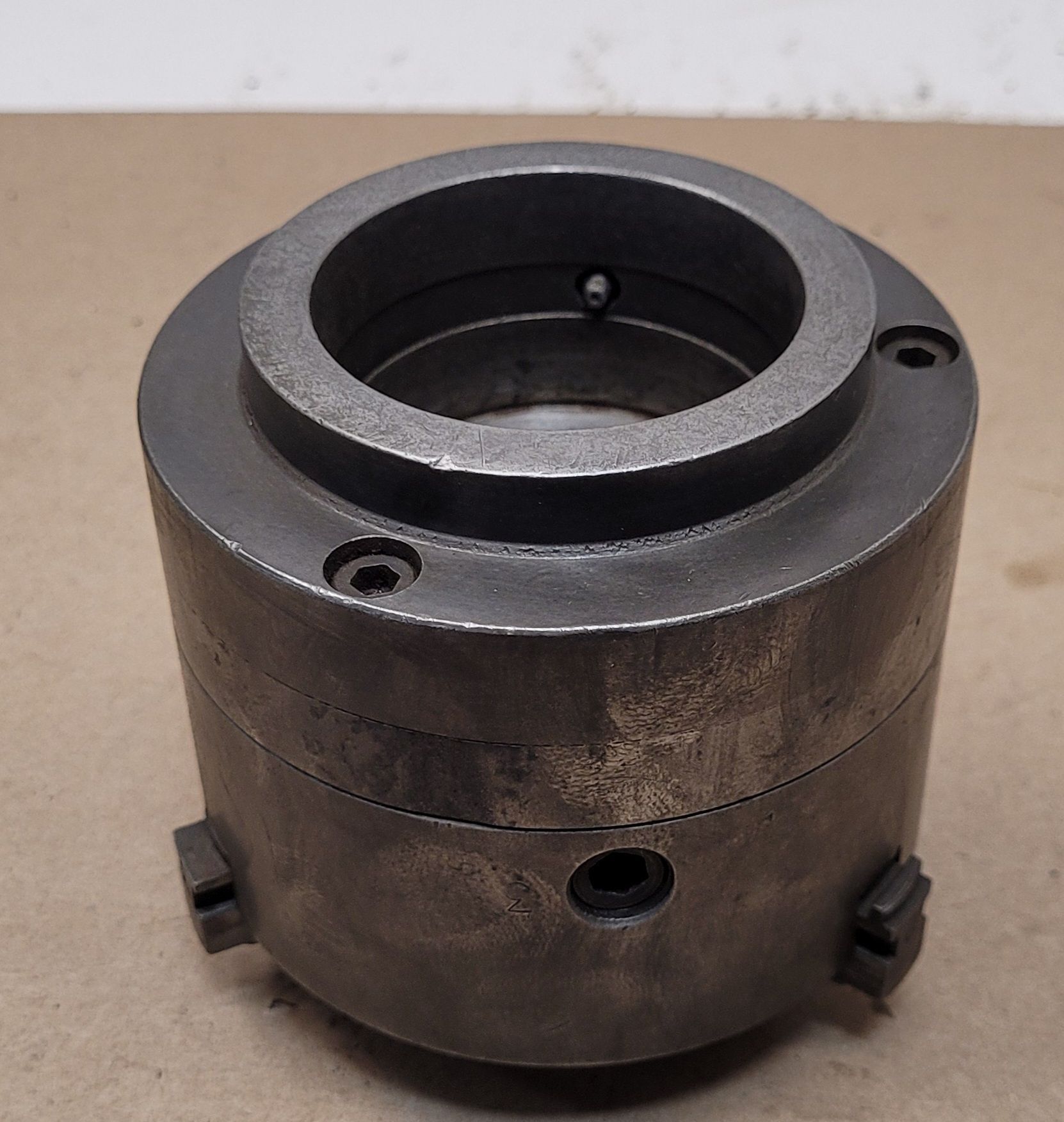 4" Buck #1434, 3-jaw chuck, 1" center hole - Image 4