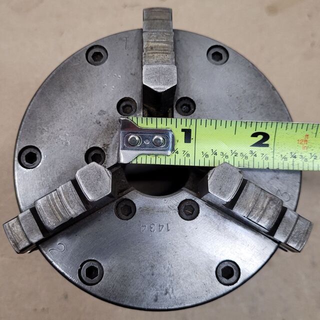 4" Buck #1434, 3-jaw chuck, 1" center hole - Image 10