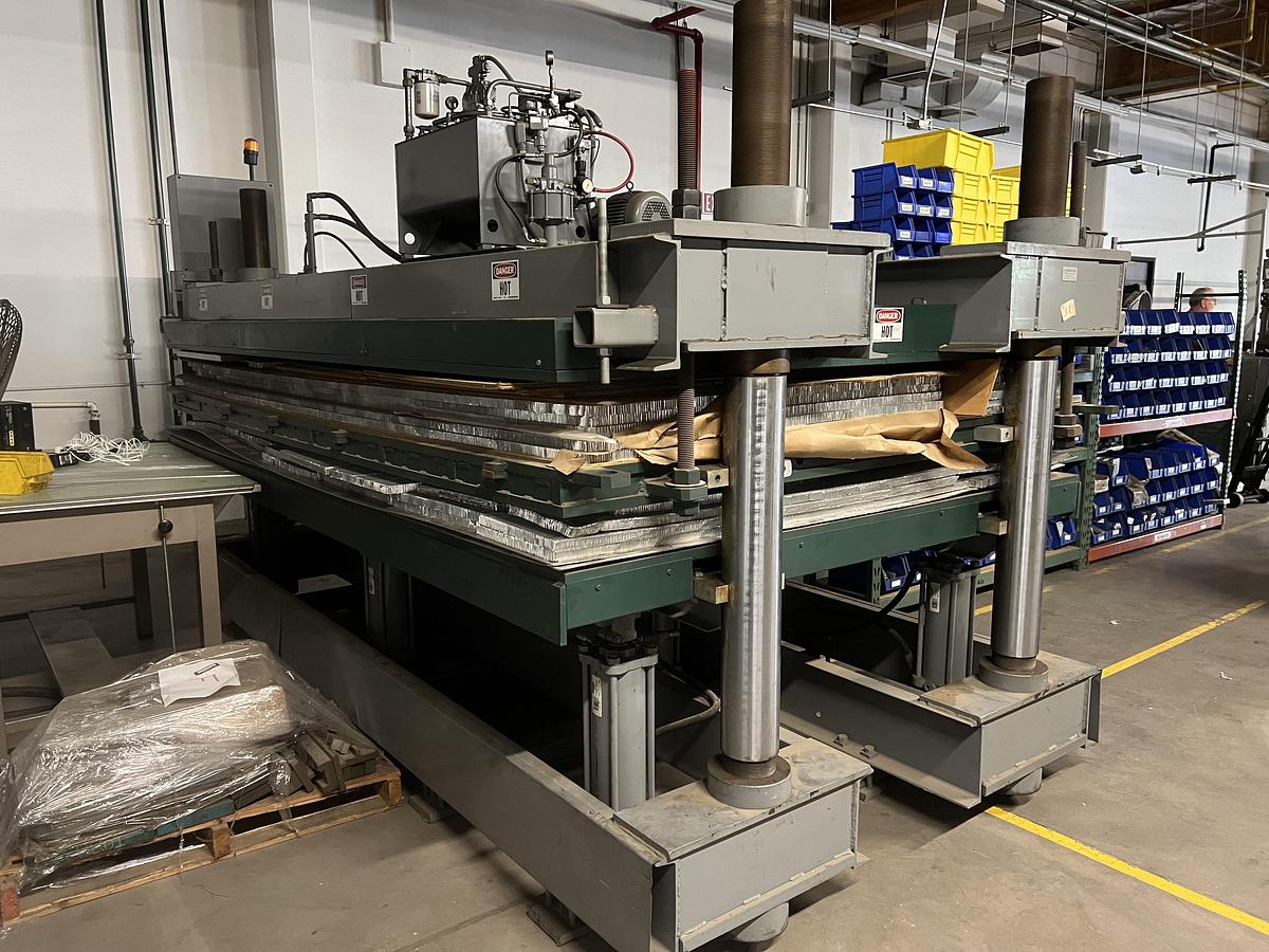 130 Ton, RTW #Global-140HDP, laminating press, 6.4" stroke, air operated holding pump, 2009 - Image 1