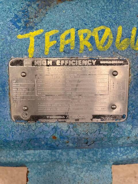 100 HP 3530 RPM Toshiba, 3-Phase Induction Motor, Frame 365T, 230/460 Volts - Image 10