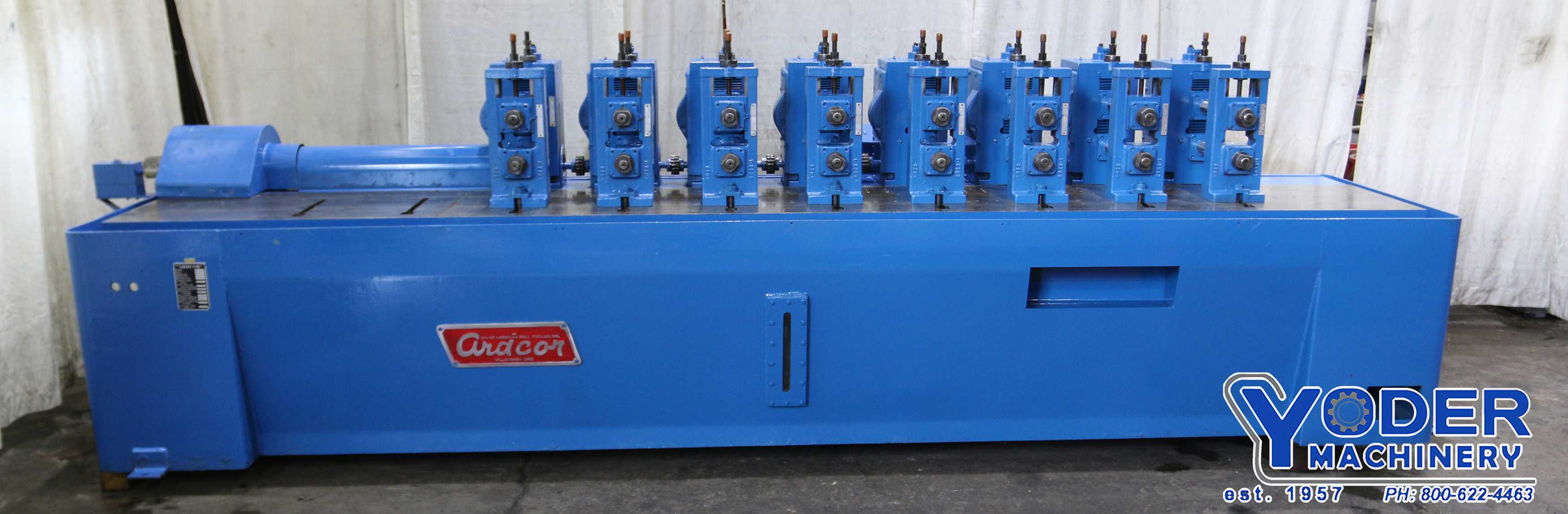 8 Stand, Ardcor #F10-2-10, rollformer, 2" arbor, 10" roll space, entry guide, coolant, 20 HP, 1984 - Image 1