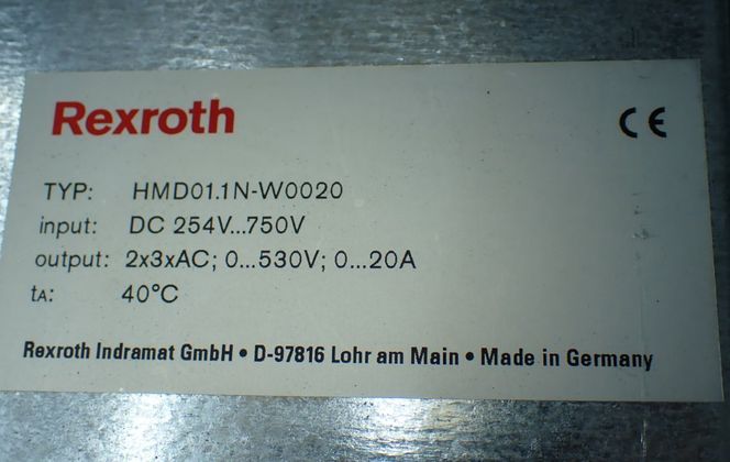 Rexroth #R911315255, Servo Drive, HMD01.1N-W0020, 254-750 VDC Input, 0-530 VAC Output - Image 8