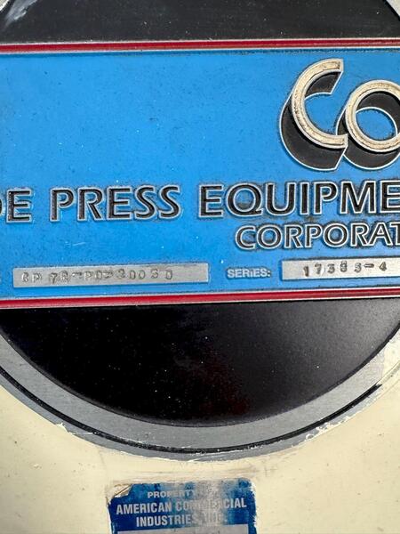 20000 lb. Coe Press Equipment #CPTR-PO-20030 / CPPS-PO-400-30 / CPRF-430, convention servo coil feed line - Image 6