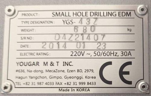 Yougar, Electrical Discharge Machine hole burner / tap burner, manual X-Y Slide - Image 2