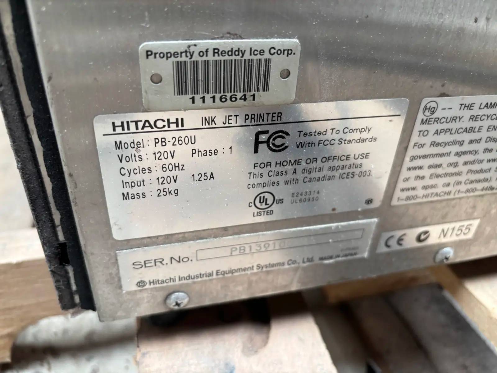 Hitachi #PB-260U, Ink Jet Printer, 1.25 amps, 120 V., 1PH, (2 available) - Image 8
