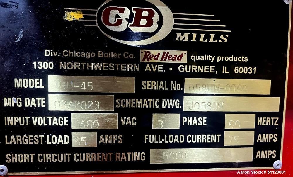 Cleaver-Brooks Mills #RH-045, Horizontal Media Mill, 460 VAC, 1180 RPM, explosion proof motor, UL, PLC panel - Image 6