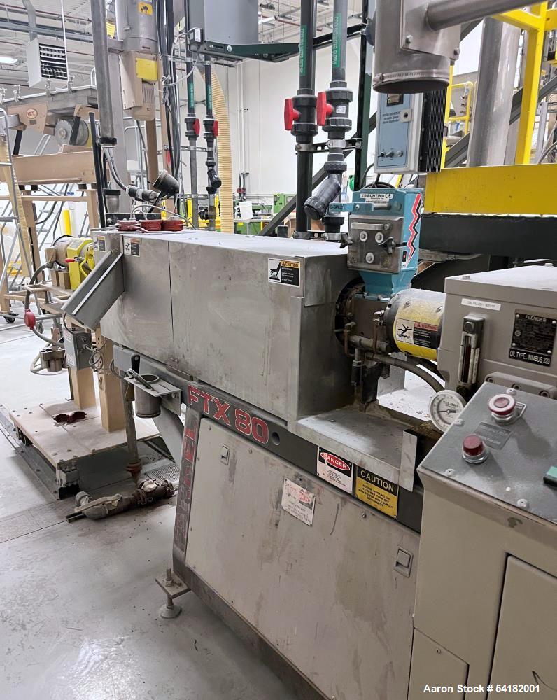 Farrel #FTX-80, Co-Rotating Twin Screw Extruder, Gala Pelletizer & Acrison Feeder - Image 6